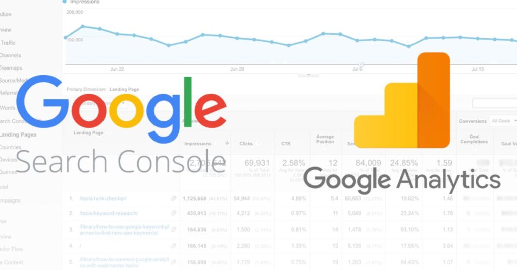 search console and google analytics