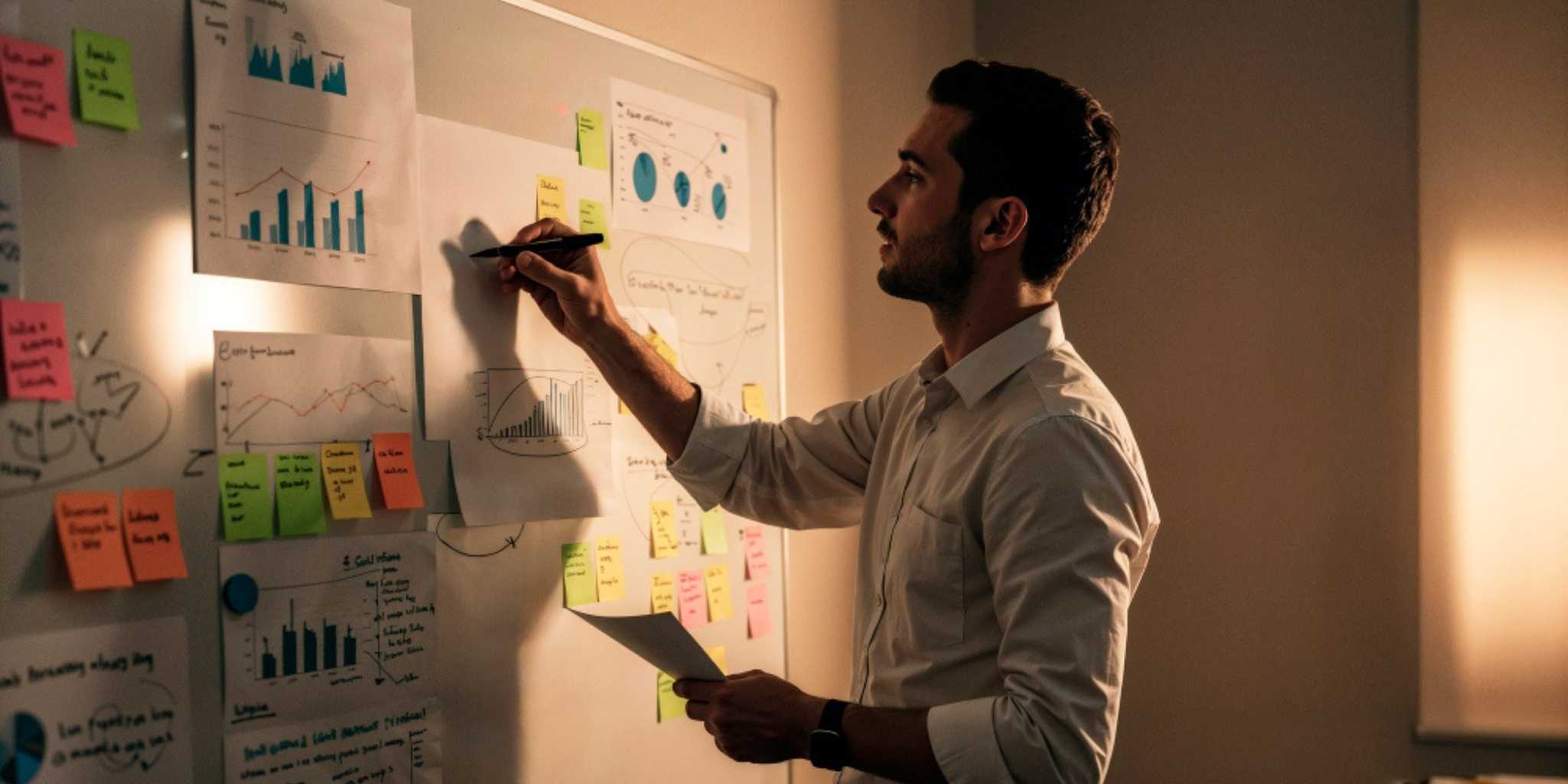 Businessman planning strategy